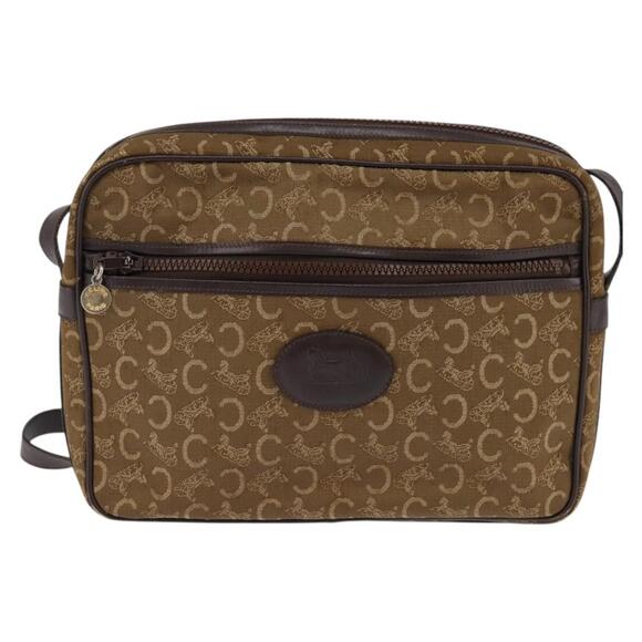 CELINE C Sulky Shoulder Bag Canvas Brown Gold - Picture 2 of 12